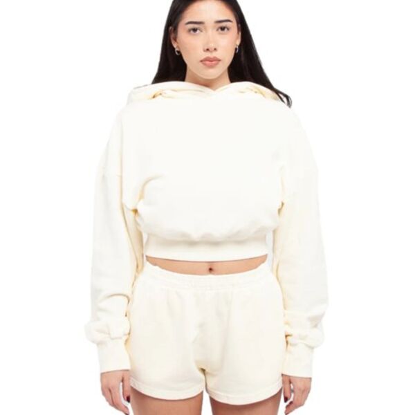 Ladies' Garment Dye Crop Hooded Sweatshirt Thumbnail